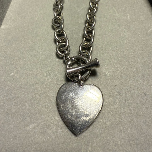 Sterling Silver Heart Toggle Necklace - Picture 3 of 4